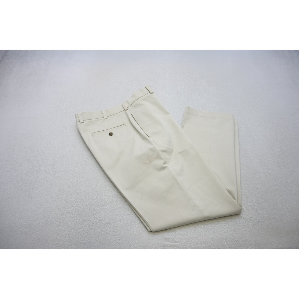 Brooks Brothers Chino Pants Mens 36x32 Beige Clark Fit Advantage Stretch Fair
